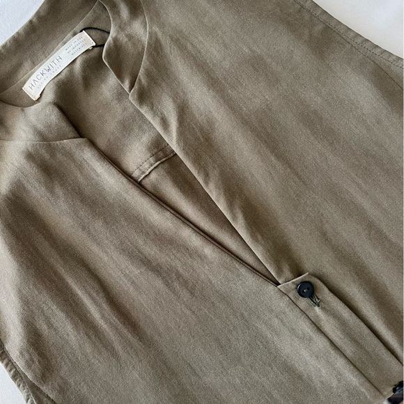 Hackwith Design House Mandarin Collar Dress in Olive - Picture 9 of 16